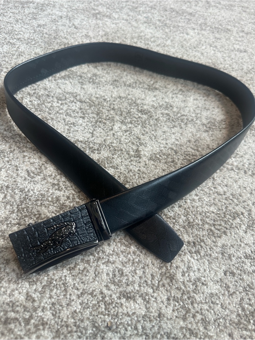 Lacoste Men’s Black Leather Belt 44